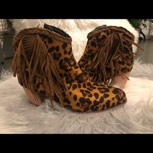 Leopard print booties